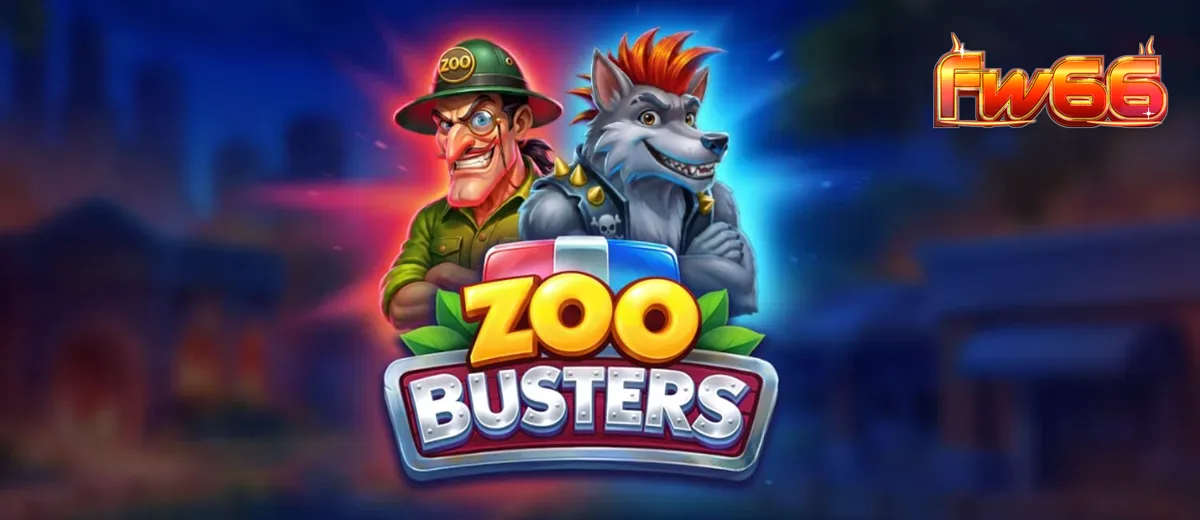 Tampilan visual slot Zoo Busters dengan karakter hewan bergaya punk
